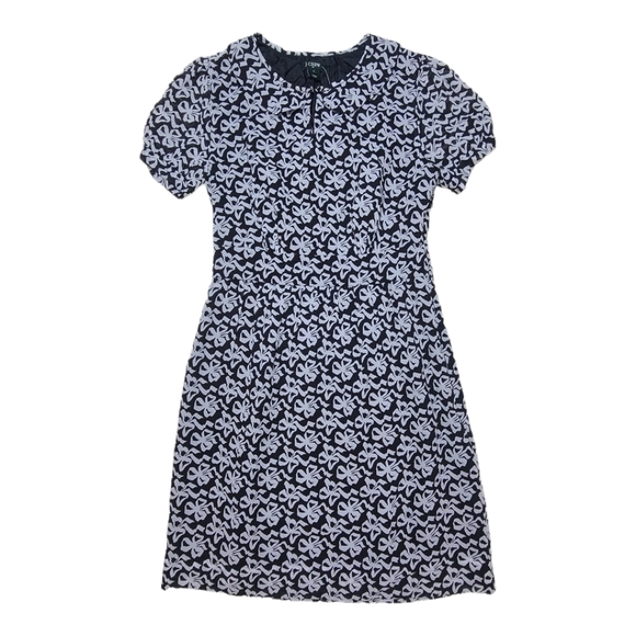 J. Crew Factory Bow Tie Peter Pan Cap Sleeve Dress - Picture 1 of 8